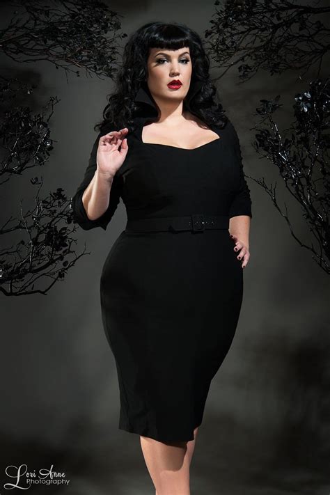 Vintage Goth Pinup Capsule Collection Lorelei Dress In Black Plus