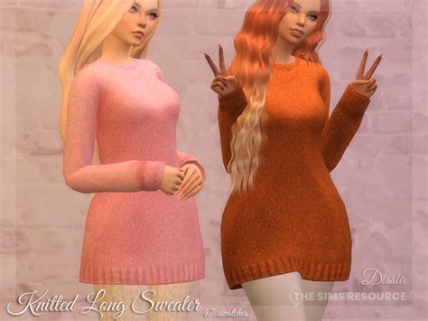 Dissia Knitted Long Sweater 47 Swatches Base Game