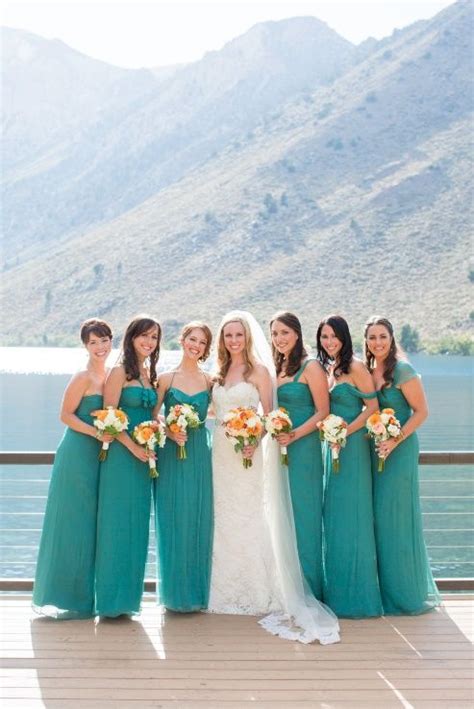 Rose gold wedding dress a line wedding dress with sleeves how to dress for a wedding pink wedding dresses long sleeve wedding bridal dresses short sleeves blue skirt cheap wedding dresses online, cheap bridal dresses, wd658 the wedding dresses are fully lined, 8 bones in the. Teal Bridesmaids | Teal bridesmaid dresses, Teal ...