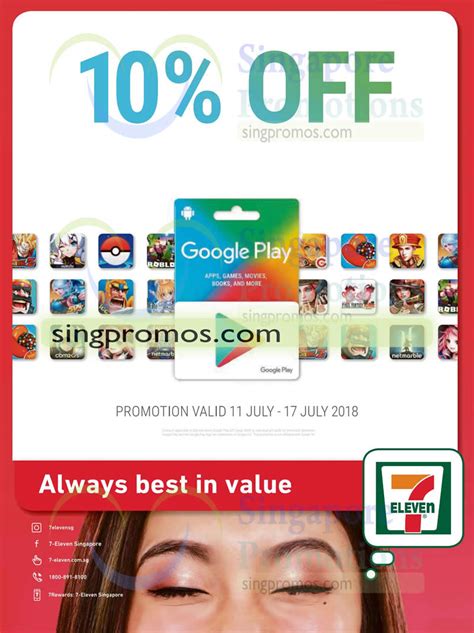 Save more by applying · get nationwide acceptance 7-Eleven: 10% off Google Play gift cards from 11 - 17 Jul 2018