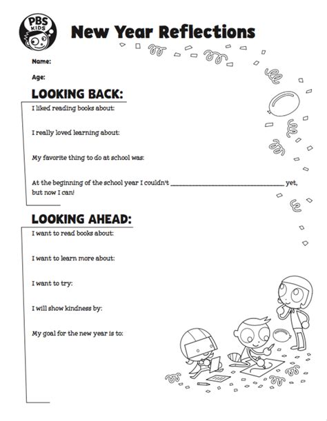 New Year Reflections Activity Kids Coloring Pbs Kids For Parents