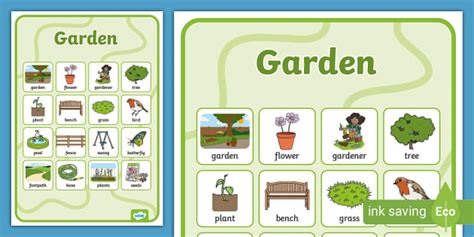 Garden Vocabulary Poster Hecho Por Educadores Twinkl