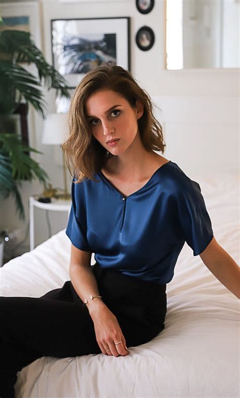 Navy Blue Satin Reversible Blouse Disappointed Satin Top Blouses