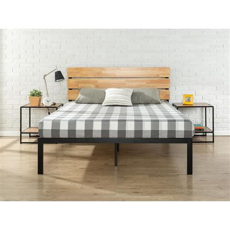 Zinus Sonoma Metal And Wood Black Twin Platform Bed Frame Hd Hbpba 14t