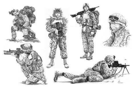 Soldiers Drawing By Murphy Elliott