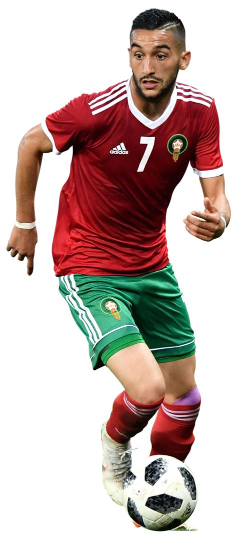 Hakim ziyech is a moroccan professional footballer who plays as an attacking midfielder or winger for premier league club chelsea and the morocco national team.4. Hakim Ziyech football render - 46810 - FootyRenders