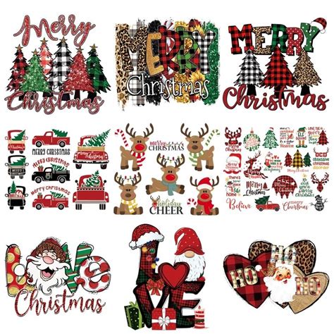 2022 Christmas Thermal Patches Diy Arts Crafts Hoodies Heat Press