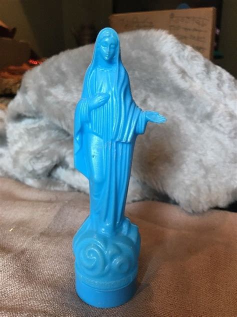 Vintage Plastic Virgin Mary Holy Water Bottle Blue Catholic Medugorje Estate Ebay Holy Water