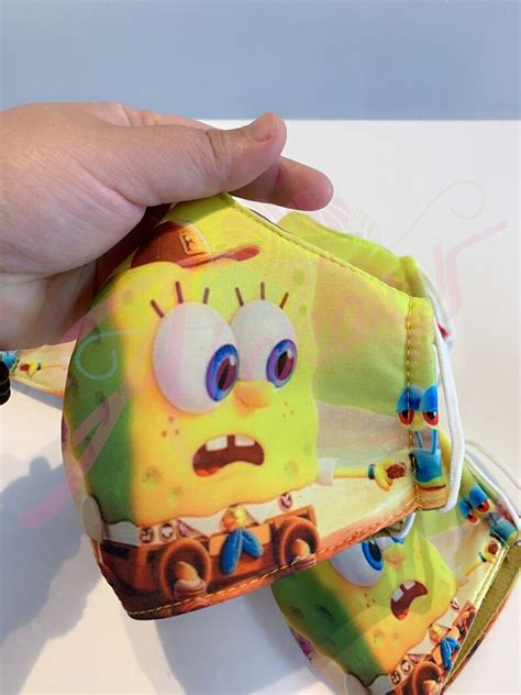 Spongebob Squarepants Face Mask Washable Children Kids Face Etsy