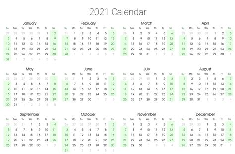 2021 blank and printable pdf calendar. Cute Calendar 2021 Printable Template with Notes - Set ...