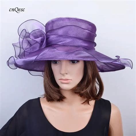 Lavender Purple Formal Dress Hat Organza Hat For Church In Womens