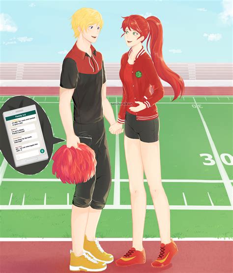 Rwby Jaune X Pyrrha College Au By Seshirukun On Deviantart