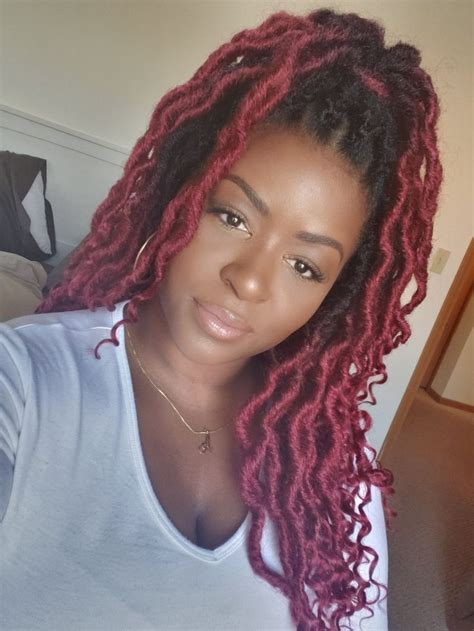 Faux locs are a trendy protective style loved by most. Red Faux Locs in 2020 | Red faux locs, Hair styles, Faux locs