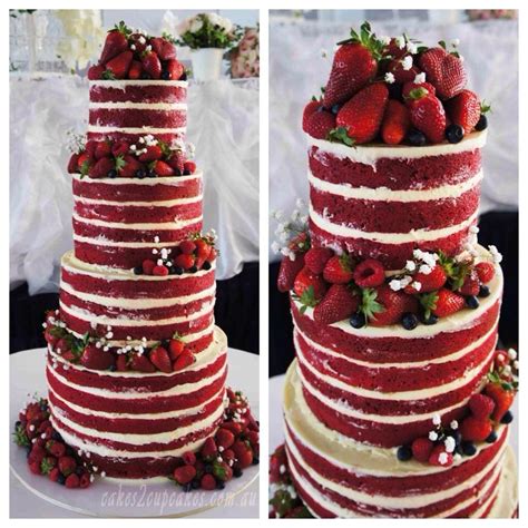 Red Velvet Naked Cake Wedding Cake Red Red Velvet Wedding Cake