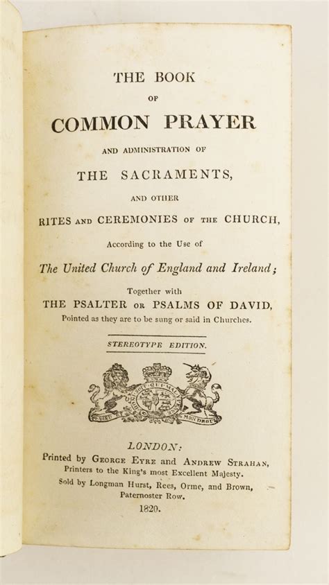The Book Of Common Prayer Together With The Psalter Or Psalms Of