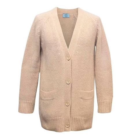 Prada Mens Beige Chunky Alpaca Knit Cardigan For Sale At 1stdibs