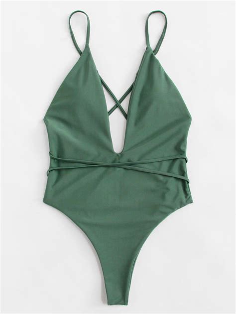 Criss Cross Swimsuit Criss Cross Swimsuit Swimsuits Green Swimsuit