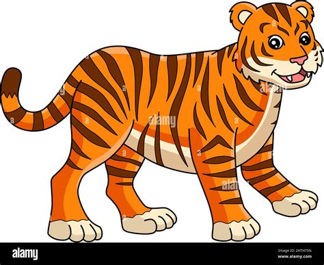 Tiger Cartoon Colored Clipart Illustration Stock Vector Image And Art Alamy