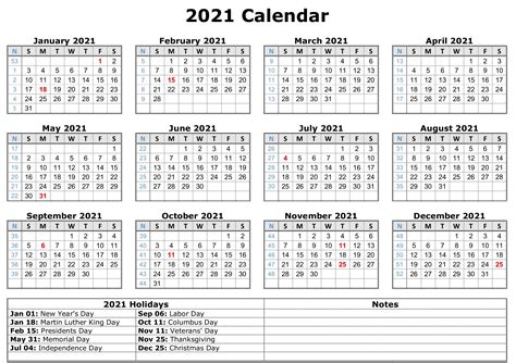 Within this calendar, a standard year consists of 365 days with a leap day being introduced to the month of february during a leap year. 2021 Calendar Printable With Holidays - Printable Calendar