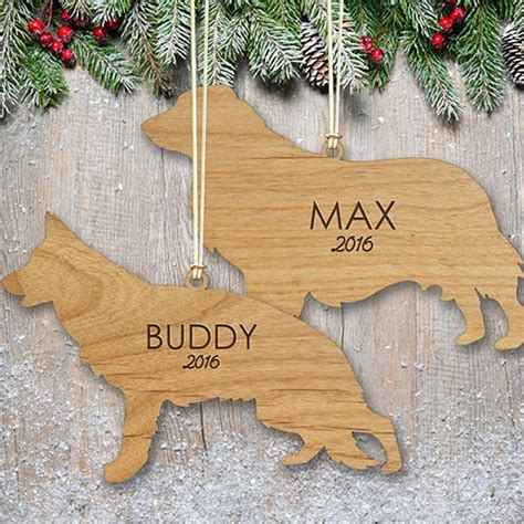 Engraved Dog Breeds Wood Cut Ornament Tforyounow