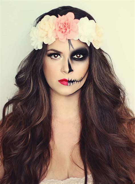 Sydne Style Shows Dia De Los Muertos Makeup Ideas With Easy Half Face