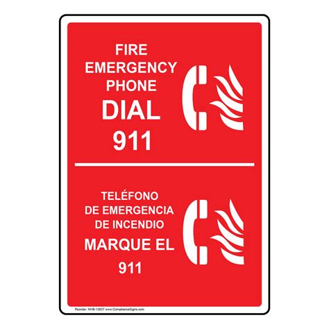 Emergency Contact Numbers 911 Sign Nhe 14095 Emergency Contact 911