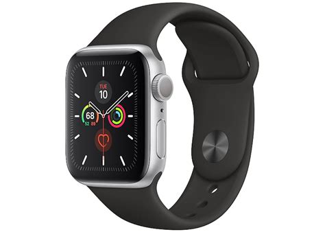 Apple Watch Series 5 Gps 40mm Silver Aluminum With Black Sport Band