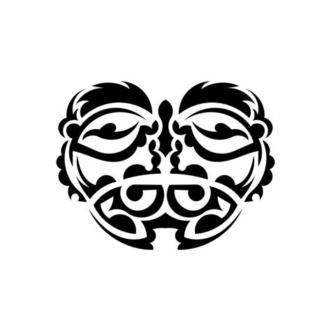 Tribal Mask Traditional Totem Symbol Black Tribal Tattoo Isolated On