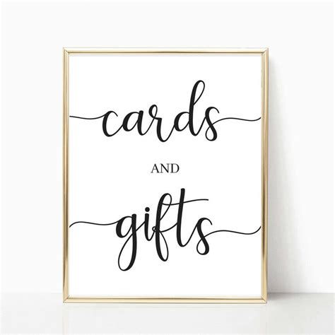 Free Printable Gift Table Card And Gift Sign
