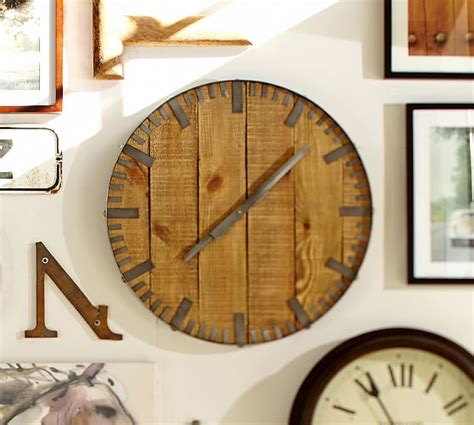 Flowers rustic wall clock rustic wood rustic wood texture rustic wood texture wallclocks rustic/earthy rusticart rusticchristmasvintagepatternhipsterdeercute rusticfloralgoldwavychicelegantpatternvinta rusticgrungepapervintagefloraltextrosesrose rusticlike. Rustic Wood Wall Clock | Pottery Barn