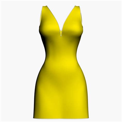 Simple Cleavage Dress 3d Model 5 Max Fbx 3ds Obj Unknown Free3d