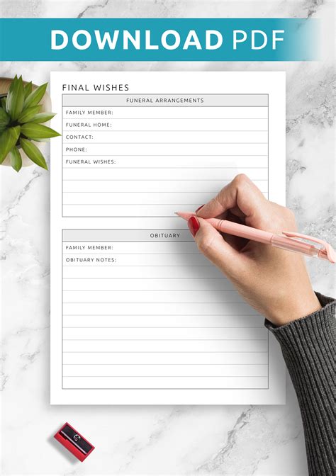 Printable Last Wishes Form Printable Templates Free