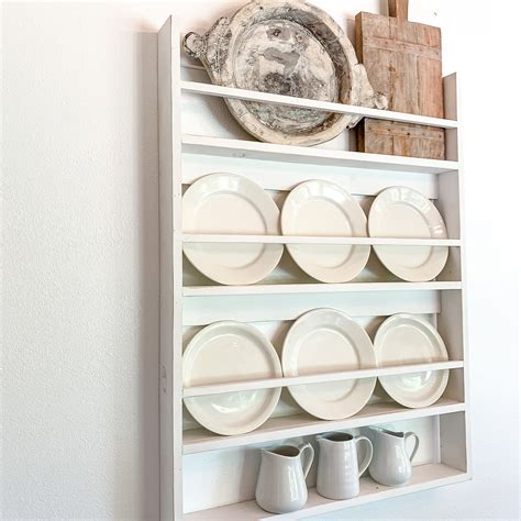 White Wood Plate Rack Shelf In 2020 Plate Rack Wall Plate Shelves