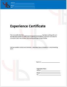 experience certificate format  image results places