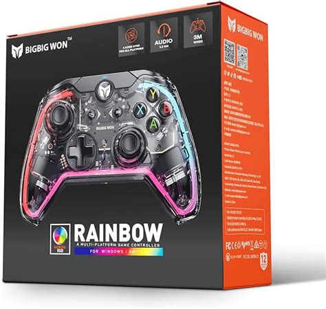 BIGBIG WON Controller Di Gioco Arcobaleno Cablato Per PC Nintendo Switch PS4 PS5 Necessario