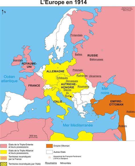 Europe En 1914 Alliances Et Minorités Nationales Cyberhistoiregeo Carto