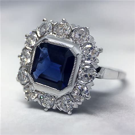 Blue sapphire engagement rings appeal to brides who desire color in their ring or want an engagement ring that stands out from the crowd. 1920s Vintage Sapphire and Diamond Engagement Ring ...