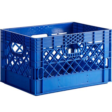 Blue 24 Qt Customizable Rectangular Milk Crate 18 34 X 13 X 11