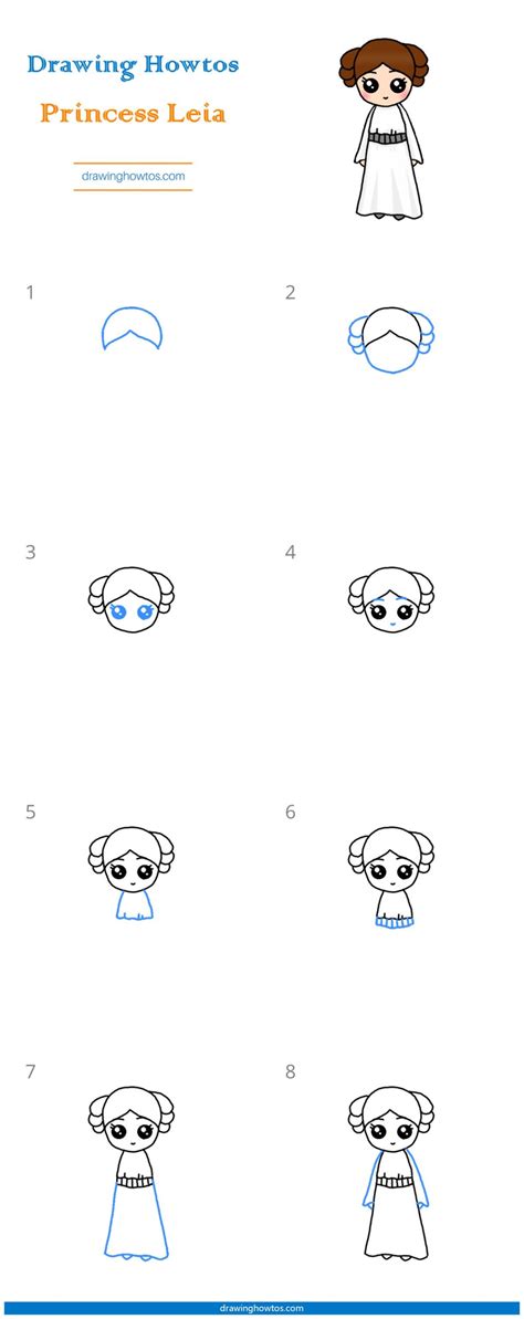 How To Draw Princess Leia Step By Step Easy Drawing Guides Drawing