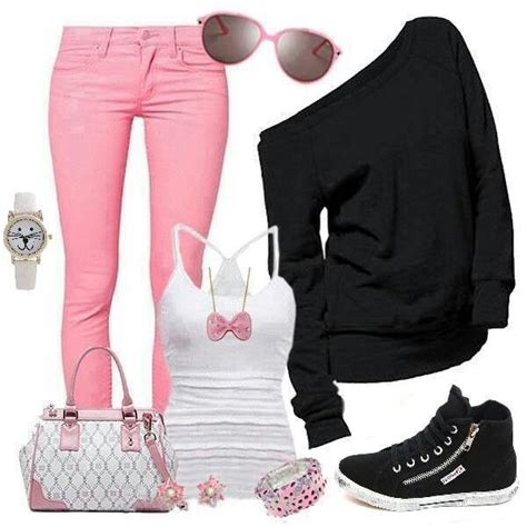 Pink And Black Great Combination Your Cute And Casual Fashion Cute