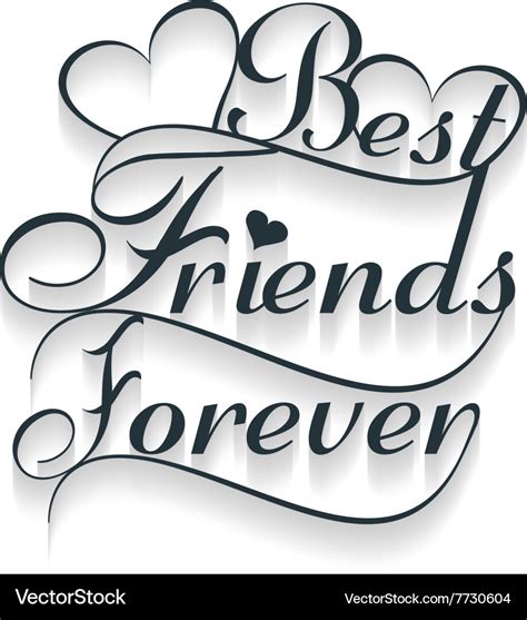 Best Friends Forever Calligraphy Text Royalty Free Vector