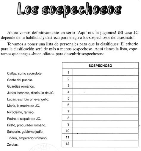 Juegos cristianos, juegos para niños cristianos. Investigación sobre el asesinato de Jesús...