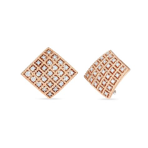 087ctw Roberto Coin Rose Gold Barocco Diamond Stud Earrings Simons