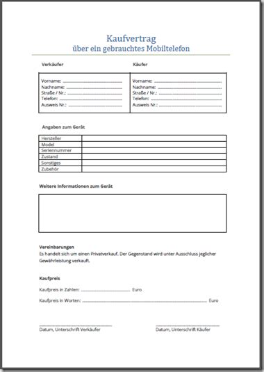 Kaufvertrag pkw von privat (pdf). Mechanismus in Autos: Kaufvertrag handy pdf