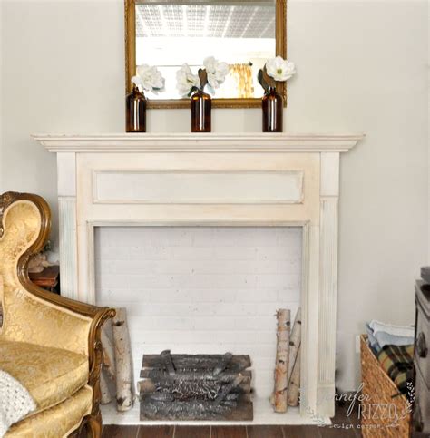 Possibly drilling holes in the brick and the back of the mantel and using rebar to support it? Faux brick wall fireplace mantel backdrop | Faux fireplace ...