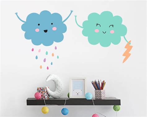 Cloud Wall Decals Vinyl Wall Decals Nursery Cloud Decals Etsy Cloud