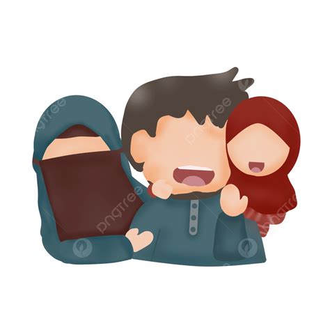 이슬람 가족 만화 이슬람교도 가족 만화 Png 일러스트 및 Psd 이미지 무료 다운로드 Pngtree