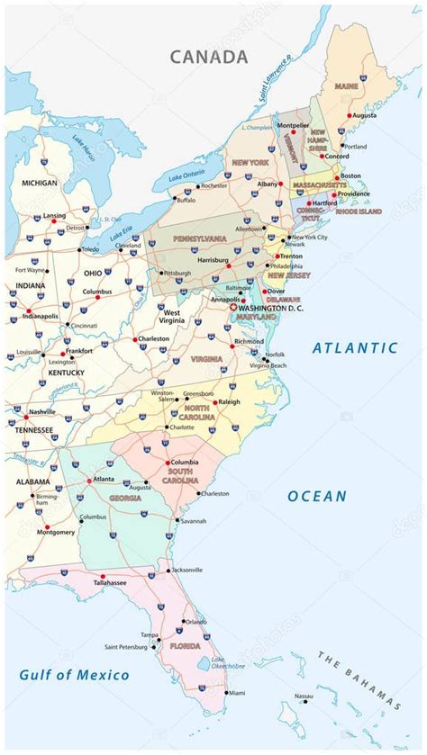 United States East Coast Map All In One Photos