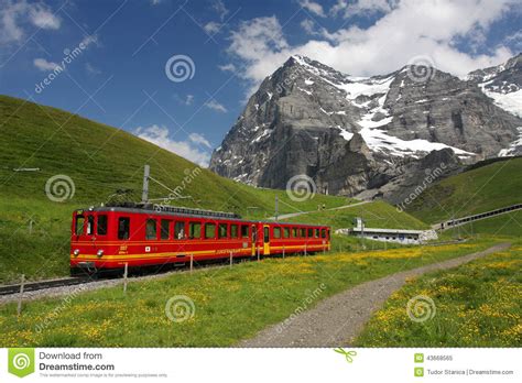 Swiss Mountain Railway Editorial Image Image Of Bahn