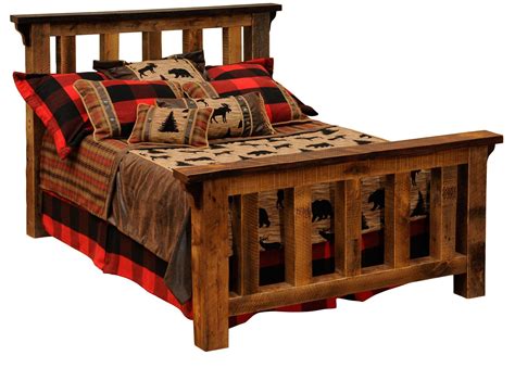 Barnwood Queen Post Bed From Fireside Lodge B10042 Coleman Furniture